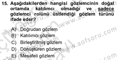 Marka İletişiminde Analiz Ve Araştırma 1 Dersi 2022 - 2023 Yılı Yaz Okulu Sınav Soruları 15. Soru