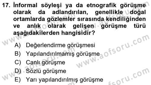 Marka İletişiminde Analiz Ve Araştırma 1 Dersi 2022 - 2023 Yılı Yaz Okulu Sınav Soruları 17. Soru