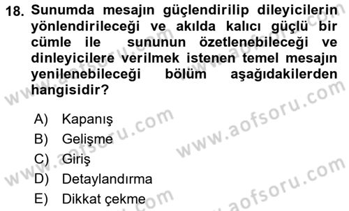 Marka İletişiminde Analiz Ve Araştırma 1 Dersi 2022 - 2023 Yılı Yaz Okulu Sınav Soruları 18. Soru