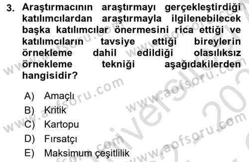 Marka İletişiminde Analiz Ve Araştırma 1 Dersi 2022 - 2023 Yılı Yaz Okulu Sınav Soruları 3. Soru