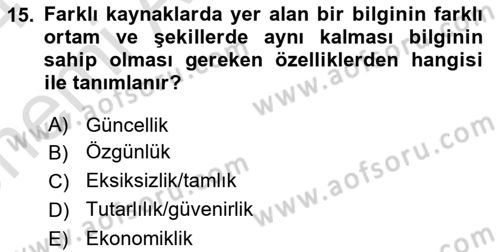 Marka İletişiminde Analiz Ve Araştırma 1 Dersi 2023 - 2024 Yılı (Vize) Ara Sınav Soruları 15. Soru
