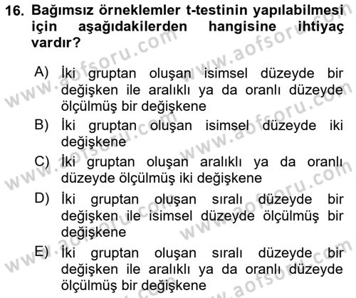 Marka İletişiminde Analiz Ve Araştırma 1 Dersi 2023 - 2024 Yılı (Vize) Ara Sınav Soruları 16. Soru