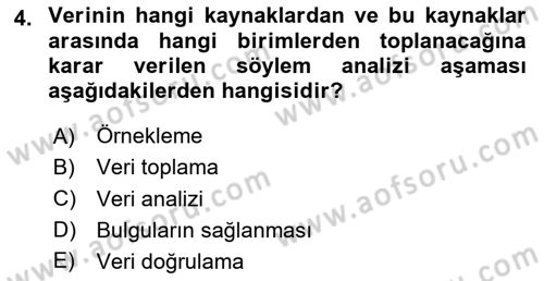 Marka İletişiminde Analiz Ve Araştırma 1 Dersi 2023 - 2024 Yılı (Vize) Ara Sınav Soruları 4. Soru