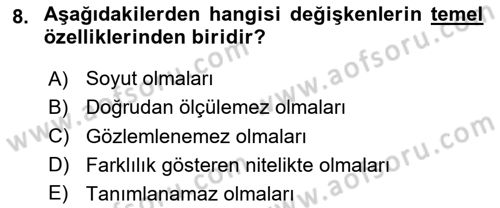 Marka İletişiminde Analiz Ve Araştırma 1 Dersi 2023 - 2024 Yılı (Vize) Ara Sınav Soruları 8. Soru