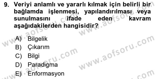 Marka İletişiminde Analiz Ve Araştırma 1 Dersi 2023 - 2024 Yılı (Vize) Ara Sınav Soruları 9. Soru