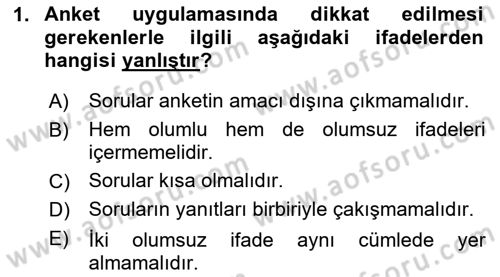 Marka İletişiminde Analiz Ve Araştırma 1 Dersi 2023 - 2024 Yılı (Final) Dönem Sonu Sınav Soruları 1. Soru