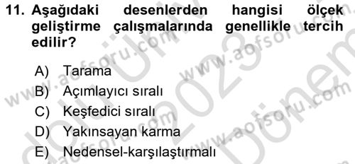 Marka İletişiminde Analiz Ve Araştırma 1 Dersi 2023 - 2024 Yılı (Final) Dönem Sonu Sınav Soruları 11. Soru