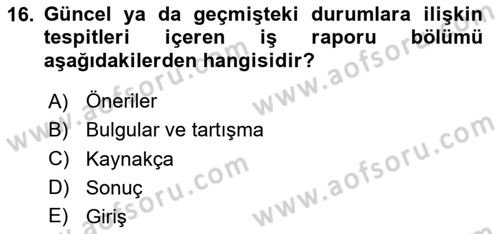 Marka İletişiminde Analiz Ve Araştırma 1 Dersi 2023 - 2024 Yılı (Final) Dönem Sonu Sınav Soruları 16. Soru