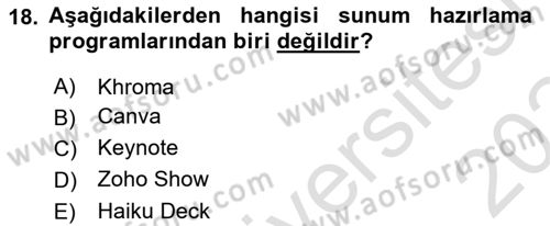 Marka İletişiminde Analiz Ve Araştırma 1 Dersi 2023 - 2024 Yılı (Final) Dönem Sonu Sınav Soruları 18. Soru