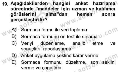 Marka İletişiminde Analiz Ve Araştırma 1 Dersi 2023 - 2024 Yılı (Final) Dönem Sonu Sınav Soruları 19. Soru