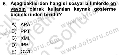 Marka İletişiminde Analiz Ve Araştırma 1 Dersi 2023 - 2024 Yılı (Final) Dönem Sonu Sınav Soruları 6. Soru