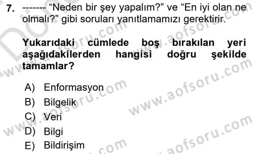 Marka İletişiminde Analiz Ve Araştırma 1 Dersi 2023 - 2024 Yılı (Final) Dönem Sonu Sınav Soruları 7. Soru