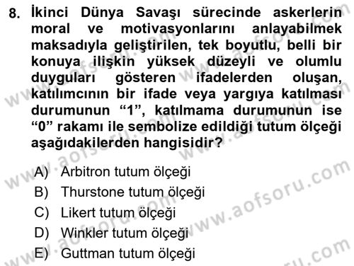 Marka İletişiminde Analiz Ve Araştırma 1 Dersi 2023 - 2024 Yılı (Final) Dönem Sonu Sınav Soruları 8. Soru