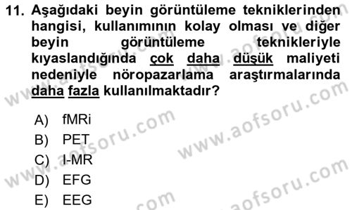 Marka İletişiminde Analiz Ve Araştırma 1 Dersi 2023 - 2024 Yılı Yaz Okulu Sınav Soruları 11. Soru