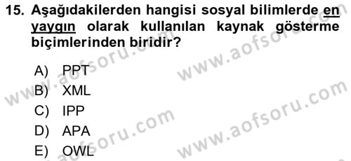 Marka İletişiminde Analiz Ve Araştırma 1 Dersi 2023 - 2024 Yılı Yaz Okulu Sınav Soruları 15. Soru