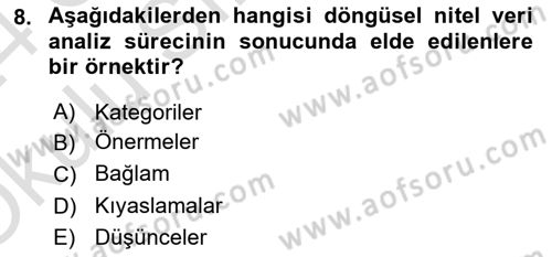 Marka İletişiminde Analiz Ve Araştırma 1 Dersi 2023 - 2024 Yılı Yaz Okulu Sınav Soruları 8. Soru