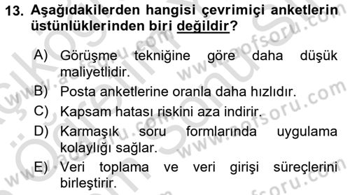 Marka İletişiminde Analiz Ve Araştırma 1 Dersi 2024 - 2025 Yılı (Final) Dönem Sonu Sınav Soruları 13. Soru