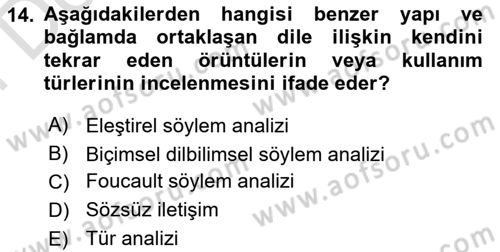 Marka İletişiminde Analiz Ve Araştırma 1 Dersi 2024 - 2025 Yılı (Final) Dönem Sonu Sınav Soruları 14. Soru