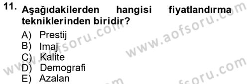 Reklamcılık Dersi Ara Sınavı Deneme Sınav Soruları 11. Soru
