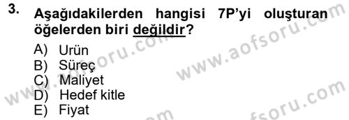 Reklamcılık Dersi Ara Sınavı Deneme Sınav Soruları 3. Soru