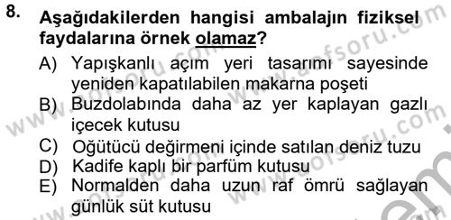 Reklamcılık Dersi Ara Sınavı Deneme Sınav Soruları 8. Soru