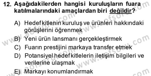 Reklamcılık Dersi Ara Sınavı Deneme Sınav Soruları 12. Soru