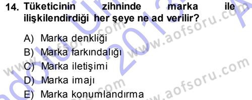 Reklamcılık Dersi Ara Sınavı Deneme Sınav Soruları 14. Soru