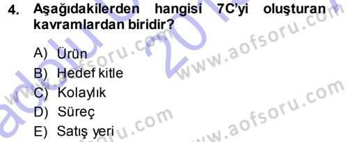 Reklamcılık Dersi 2013 - 2014 Yılı (Vize) Ara Sınav Soruları 4. Soru