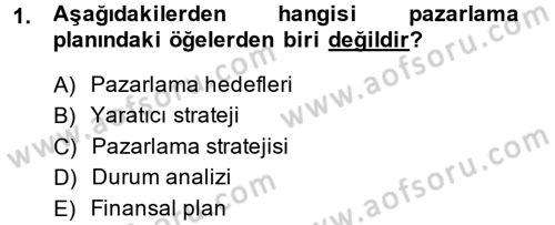 Reklamcılık Dersi 2013 - 2014 Yılı (Final) Dönem Sonu Sınav Soruları 1. Soru