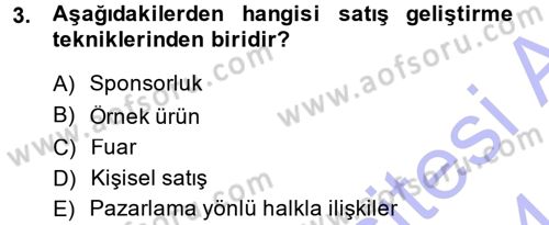 Reklamcılık Dersi 2013 - 2014 Yılı (Final) Dönem Sonu Sınav Soruları 3. Soru