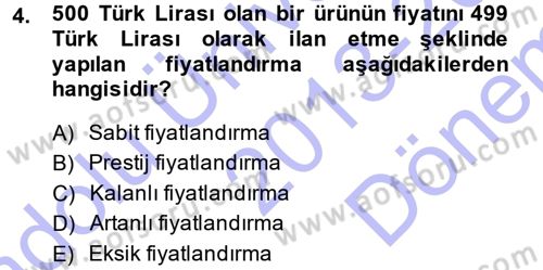 Reklamcılık Dersi 2013 - 2014 Yılı (Final) Dönem Sonu Sınav Soruları 4. Soru