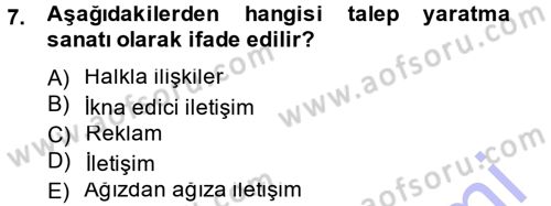 Reklamcılık Dersi Ara Sınavı Deneme Sınav Soruları 7. Soru