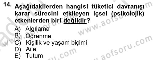 Reklamcılık Dersi 2014 - 2015 Yılı Yaz Okulu Sınav Soruları 14. Soru
