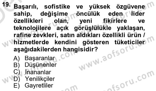 Reklamcılık Dersi 2014 - 2015 Yılı Yaz Okulu Sınav Soruları 19. Soru