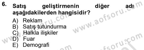 Reklamcılık Dersi 2014 - 2015 Yılı Yaz Okulu Sınav Soruları 6. Soru