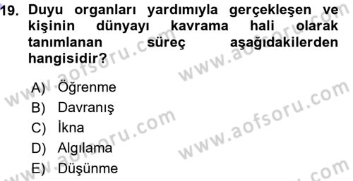 Reklamcılık Dersi 2015 - 2016 Yılı (Vize) Ara Sınav Soruları 19. Soru