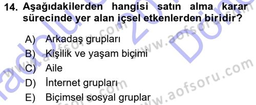 Reklamcılık Dersi 2015 - 2016 Yılı (Final) Dönem Sonu Sınav Soruları 14. Soru