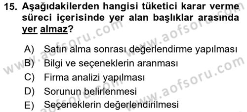 Reklamcılık Dersi 2015 - 2016 Yılı (Final) Dönem Sonu Sınav Soruları 15. Soru