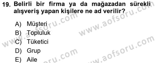 Reklamcılık Dersi 2015 - 2016 Yılı Tek Ders Sınav Soruları 19. Soru