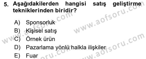 Reklamcılık Dersi 2015 - 2016 Yılı Tek Ders Sınav Soruları 5. Soru