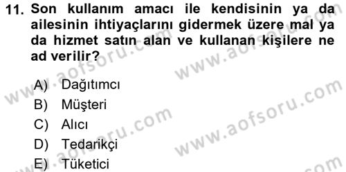 Reklamcılık Dersi 2016 - 2017 Yılı (Final) Dönem Sonu Sınav Soruları 11. Soru