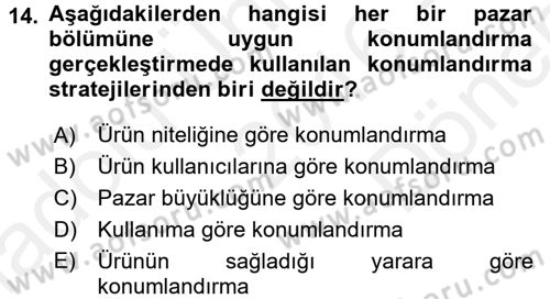 Reklamcılık Dersi 2016 - 2017 Yılı (Final) Dönem Sonu Sınav Soruları 14. Soru