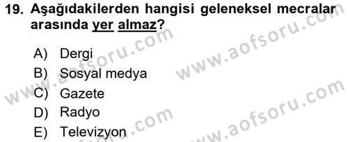 Reklamcılık Dersi 2017 - 2018 Yılı 3 Ders Sınav Soruları 19. Soru