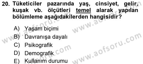 Reklamcılık Dersi 2017 - 2018 Yılı 3 Ders Sınav Soruları 20. Soru