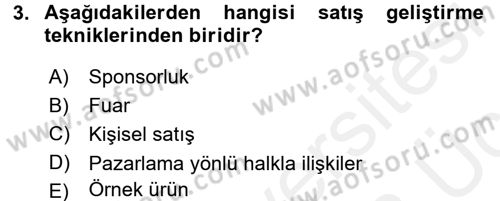 Reklamcılık Dersi 2017 - 2018 Yılı 3 Ders Sınav Soruları 3. Soru
