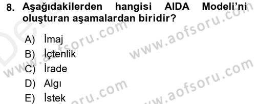 Reklamcılık Dersi 2017 - 2018 Yılı 3 Ders Sınav Soruları 8. Soru