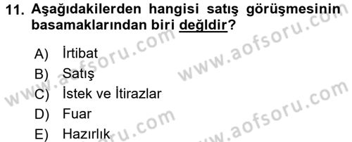 Reklamcılık Dersi 2017 - 2018 Yılı (Vize) Ara Sınav Soruları 11. Soru