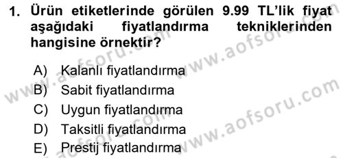 Reklamcılık Dersi 2017 - 2018 Yılı (Final) Dönem Sonu Sınav Soruları 1. Soru