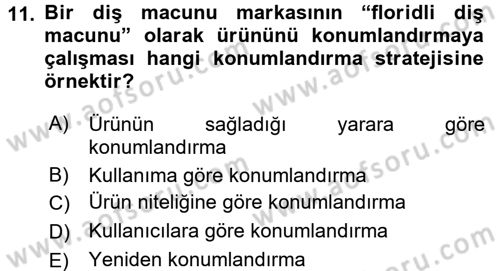 Reklamcılık Dersi 2017 - 2018 Yılı (Final) Dönem Sonu Sınav Soruları 11. Soru