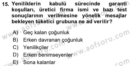Reklamcılık Dersi 2018 - 2019 Yılı 3 Ders Sınav Soruları 15. Soru